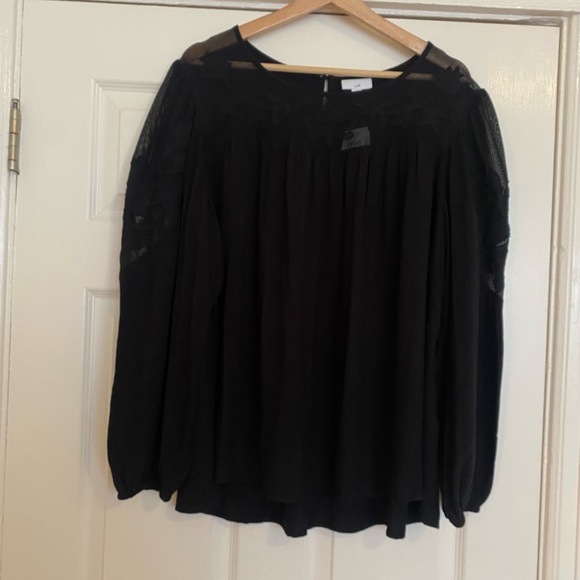 J.jill black textured appliqué Aline shape top size XL - Picture 3 of 13